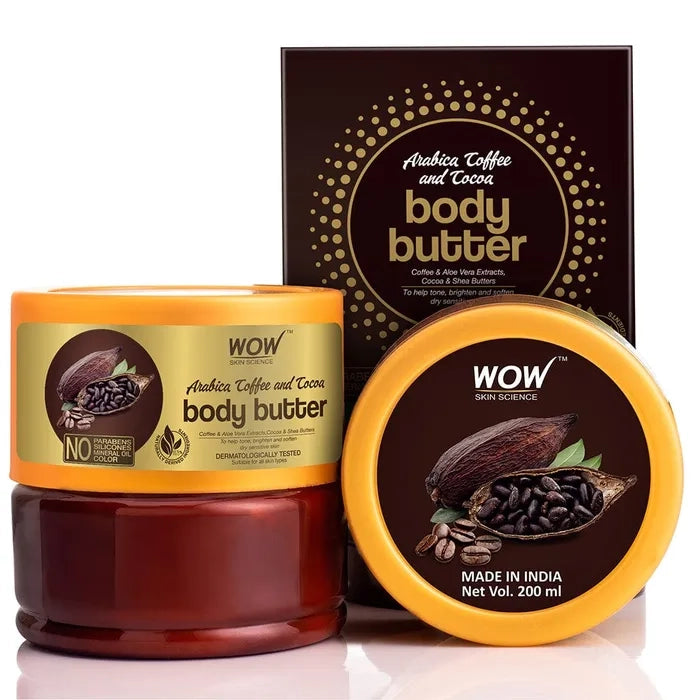 Arabica Coffee and Cocoa Body Butter - No Parabens, Silicones, Mineral Oil & Color