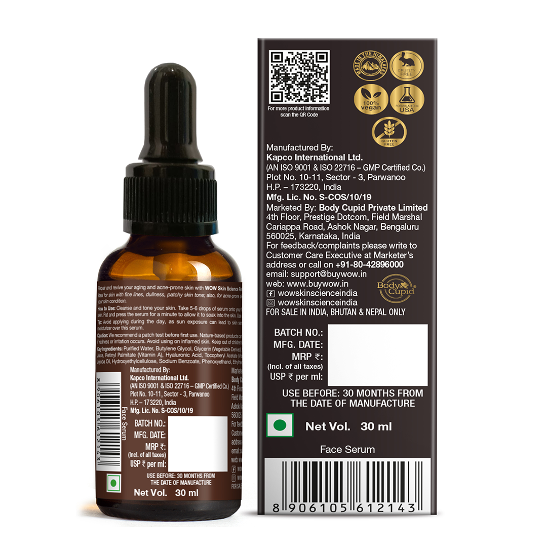 Retinol Face Serum for Younger-Looking & Spotless Skin - 30 ml