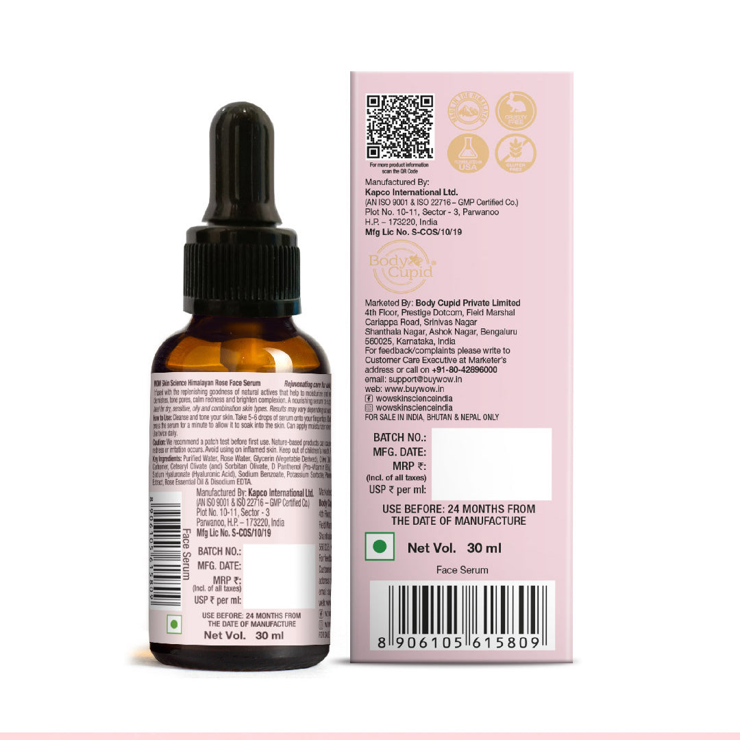 Himalayan Rose Face Serum - for Hydrating & Toning Skin