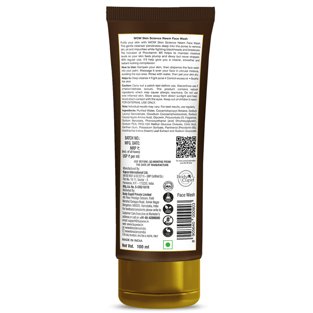 Anti-Acne Neem Face Wash - Use Daily for All Skin Type