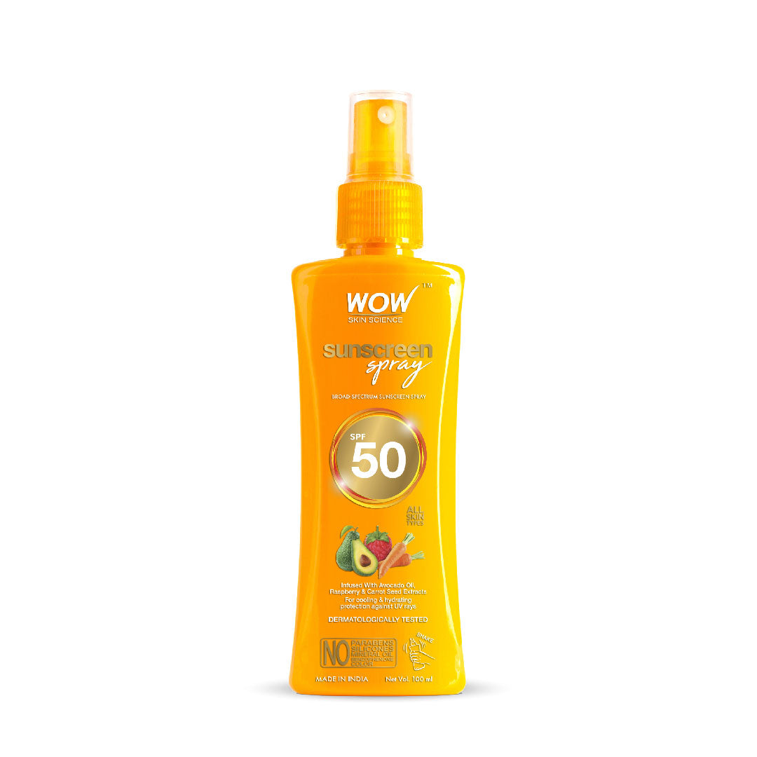 UV Water Transparent Sunscreen Spray SPF 50 - Quick Absorbing,Oil Free,Non Sticky-with Raspberry & Carrot Seed Extract - 100 ml