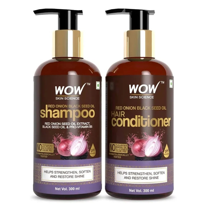 Red Onion Black Seed Oil Shampoo & Conditioner Kit With Red Onion Seed Oil Extract, Black Seed Oil & Pro-Vitamin B5 (Shampoo + Conditioner)