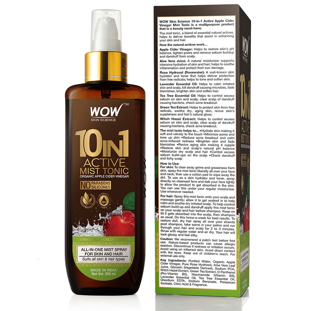 10 in 1 Active Apple Cider Vinegar Mist Tonic - Suits all skin & hair types - 200 ml