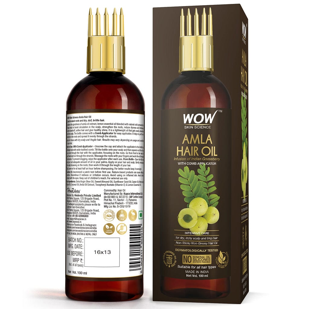 Amla Hair Oil - For Dry, Itchy Scalp and Limp hair - For Men and Women