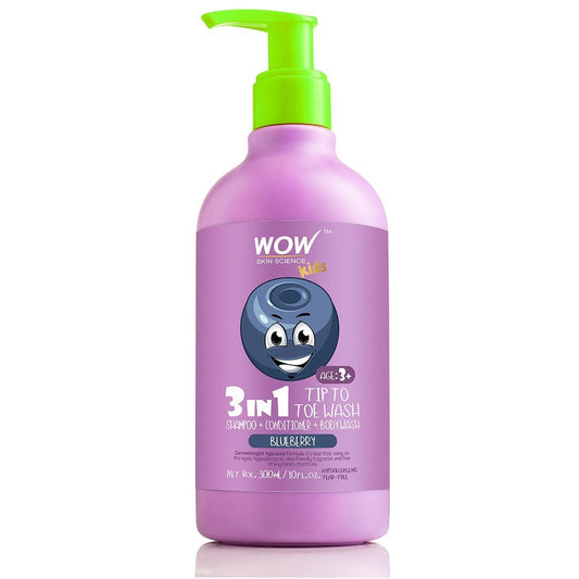 3-in-1 Tip to Toe Wash - Blueberry Kids Shampoo + Conditioner + Body Wash - No Sulphates & Parabens - 300 ml