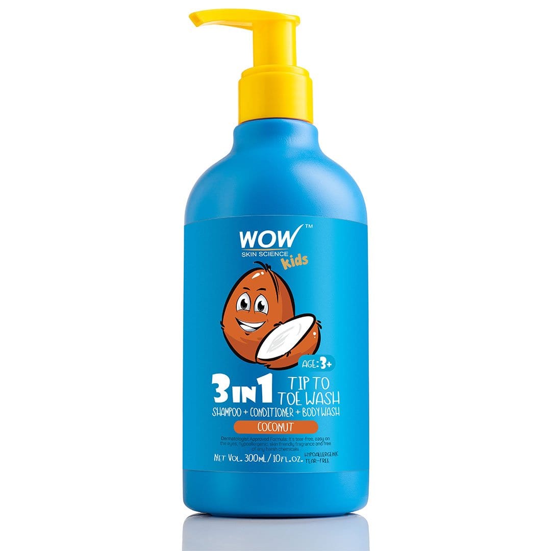 3-in-1 Tip to Toe Wash - Coconut Shampoo + Conditioner + Body Wash - No Sulphates & Parabens - 300 ml