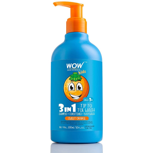 3-in-1 Tip to Toe Wash - Sweet Orange Kids Shampoo + Conditioner + Body Wash - No Sulphates & Parabens - 300 ml