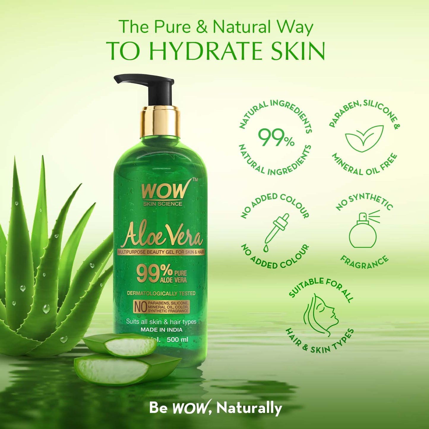 99% Pure Aloe Vera Gel - 500 ml