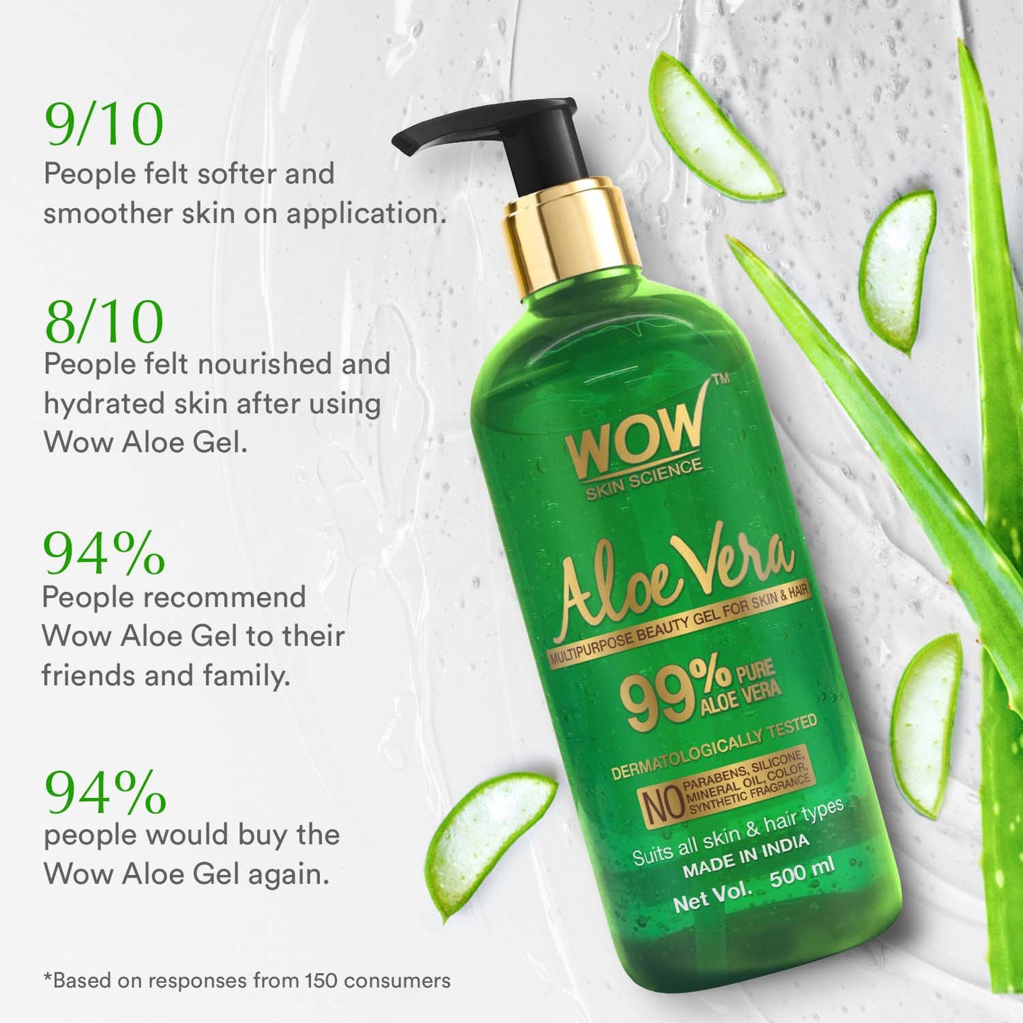 99% Pure Aloe Vera Gel - 500 ml