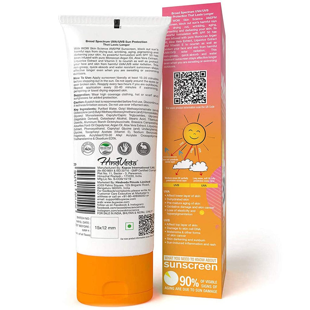 AM 2 PM Sunscreen Lotion with SPF50 - For All Skin Type