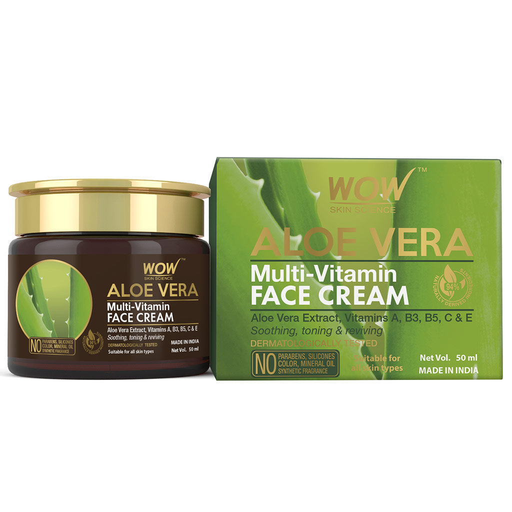 Aloe Vera Multi-Vitamin Face Cream - for Soothing, Toning & Reviving - 50 ml