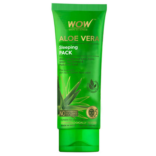 Aloe Vera with Green Tea Extract and Hyaluronic Acid Sleeping Pack - No Parabens, Silicones & Color