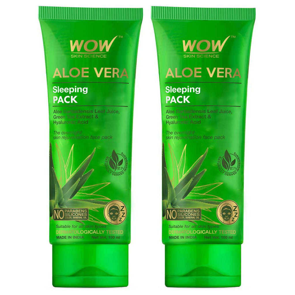 Aloe Vera with Green Tea Extract and Hyaluronic Acid Sleeping Pack - No Parabens, Silicones & Color