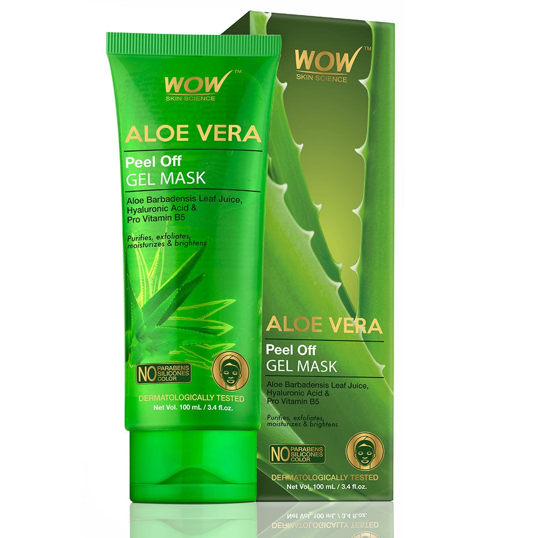 WOW Skin Science Aloe Vera with Hyaluronic Acid & Pro Vitamin B5 Peel Off Gel Mask - 100 ml - BuyWow