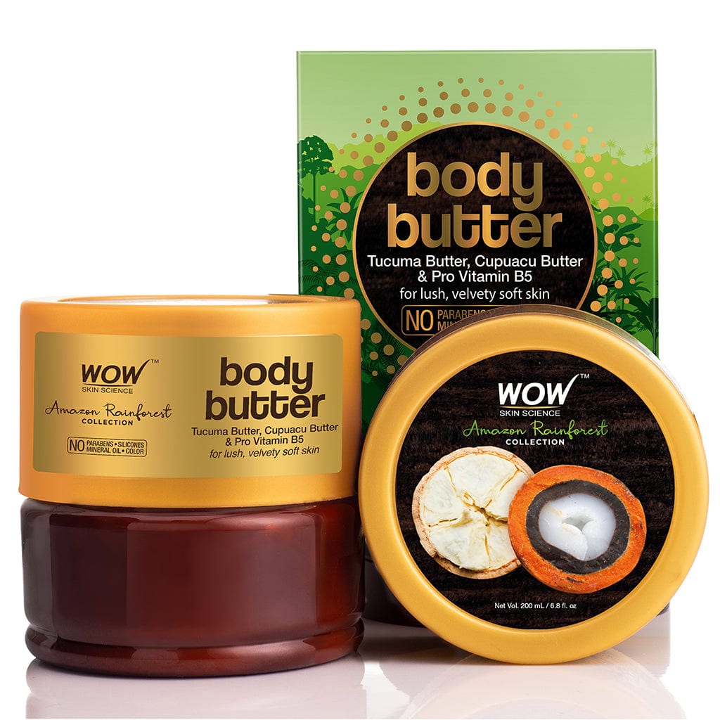 WOW Skin Science Amazon Rainforest Collection Body Butter with Tucuma and Cupuacu Butter - No Paraben, Mineral Oil, Silicones and Color - 200 ml - BuyWow