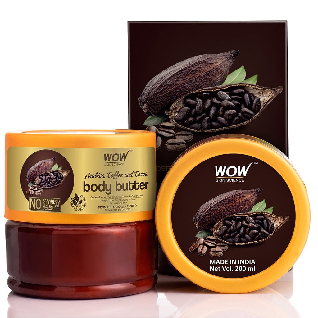 Arabica Coffee and Cocoa Body Butter - No Parabens, Silicones, Mineral Oil & Color - 200 ml