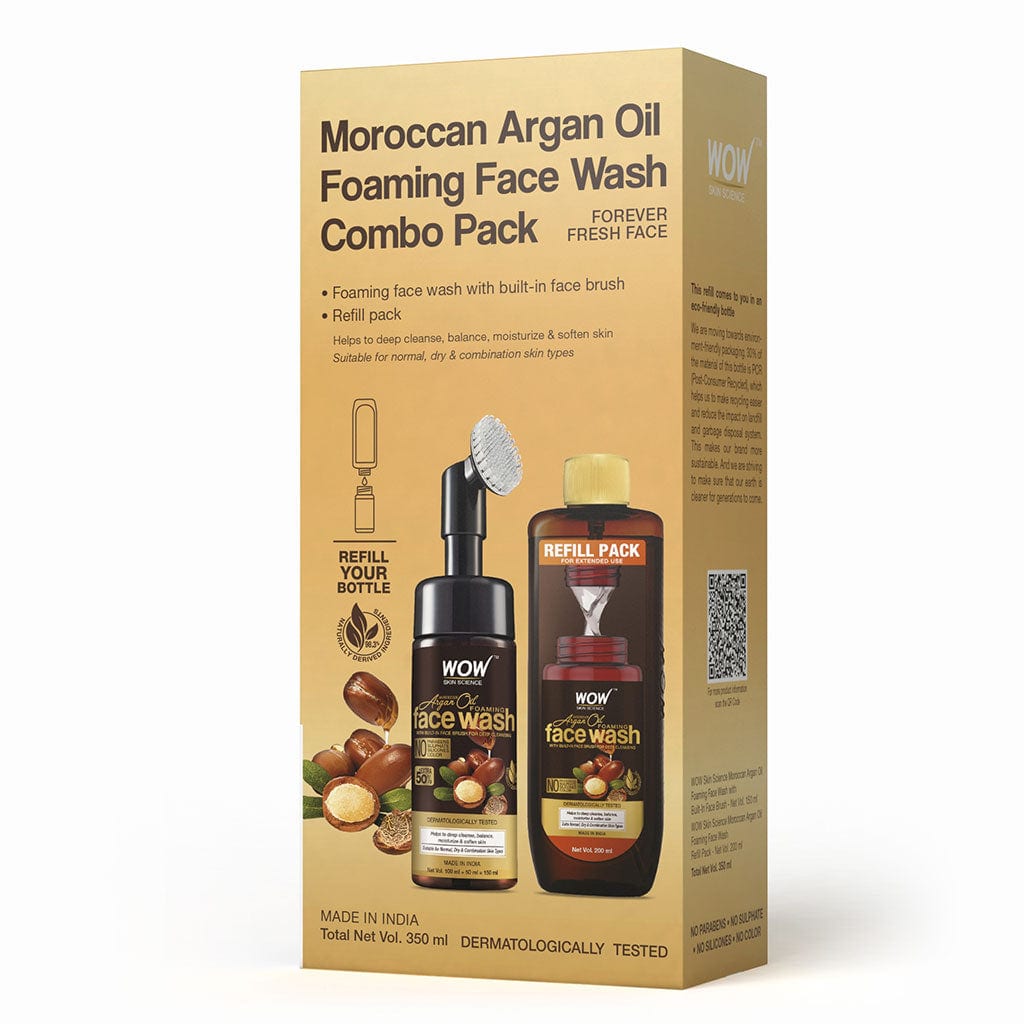 Moroccan Argan Oil Foaming Face Wash Combo Pack - FOREVER FRESH FACE - Total 350 ml