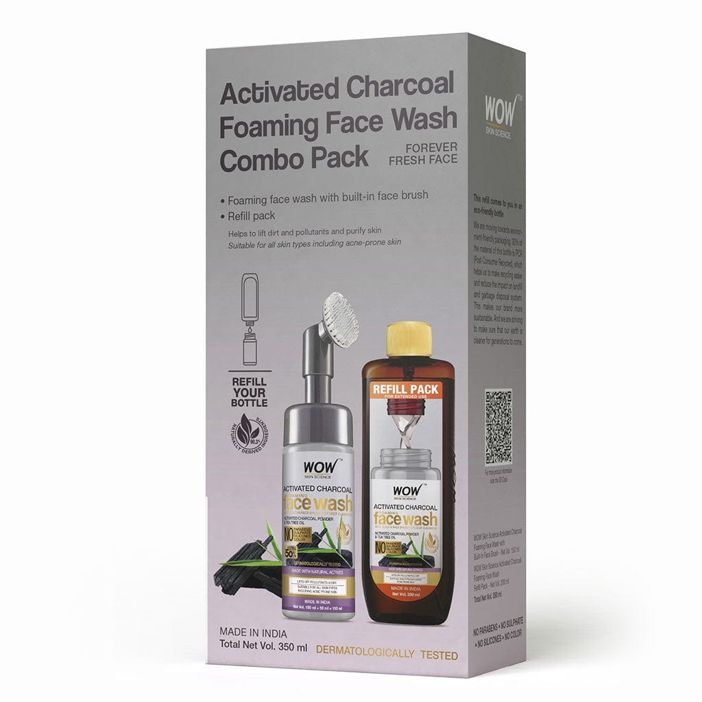 Activated Charcoal Foaming Face Wash Combo Pack - Use Daily