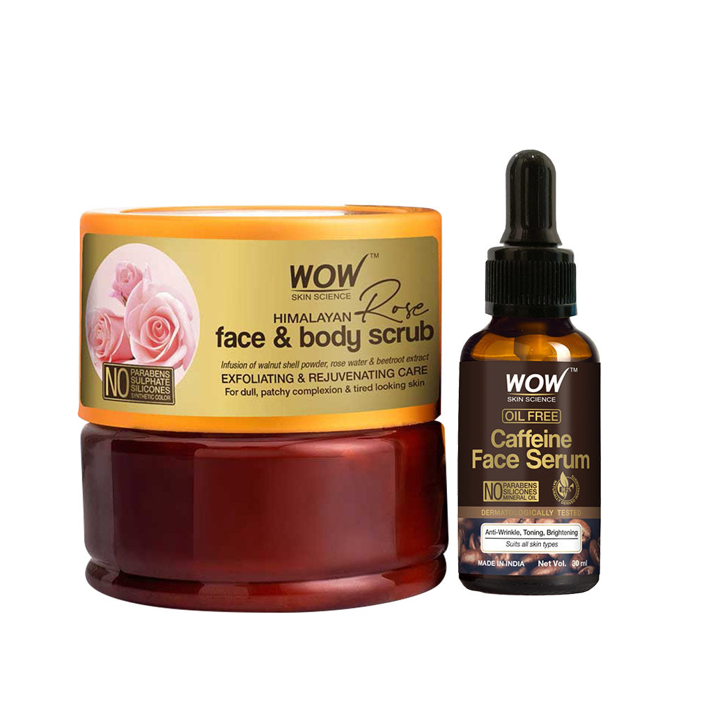 Himalayan Rose Face & Body Scrub + Caffeine Face Serum