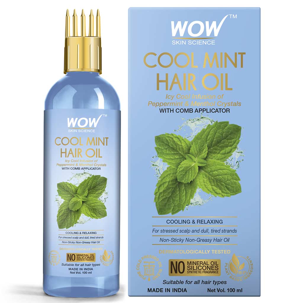 Cool Mint Hair Oil with Comb Applicator for all Hair Types