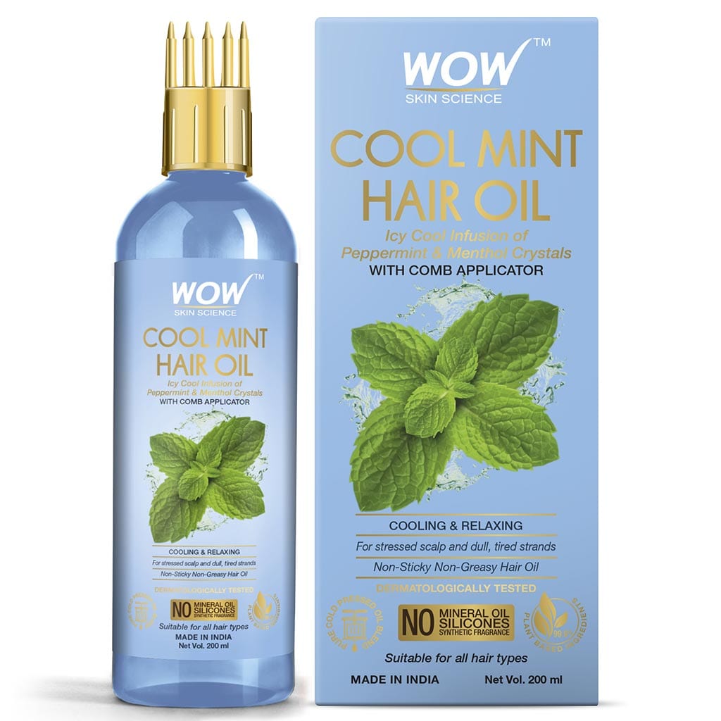 Cool Mint Hair Oil with Comb Applicator for all Hair Types