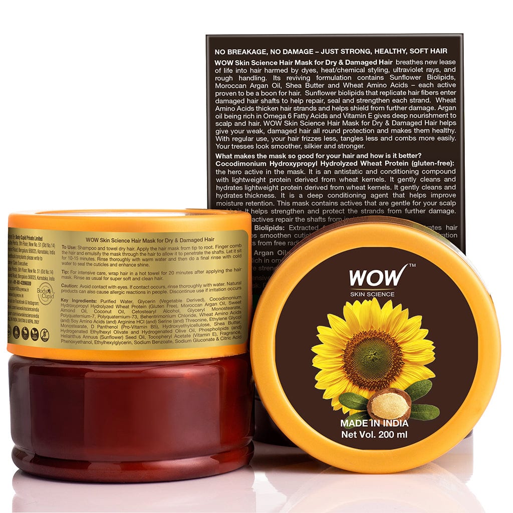 Sunflower Biolipids & Argan Oil Hair Mask for Dry & Damaged Hair