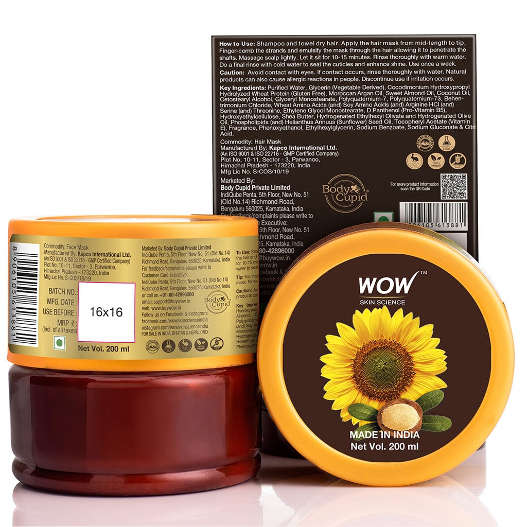 Sunflower Biolipids & Argan Oil Hair Mask for Dry & Damaged Hair