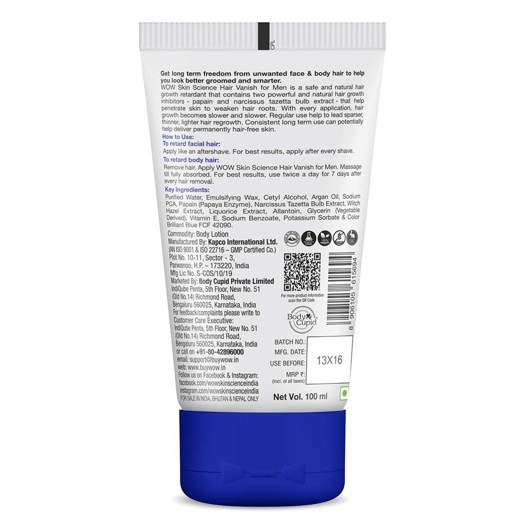 Hair Removal Cream for Men - Painless & Faster For All Skin Types - 100 ml