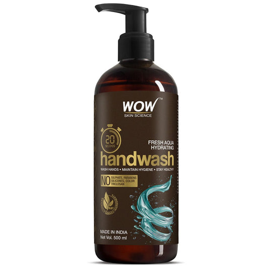 Fresh Aqua Hydrating Handwash - 20 Seconds  - No Sulphate, Parabens, Silicones, Color & Triclosan - 500 ml