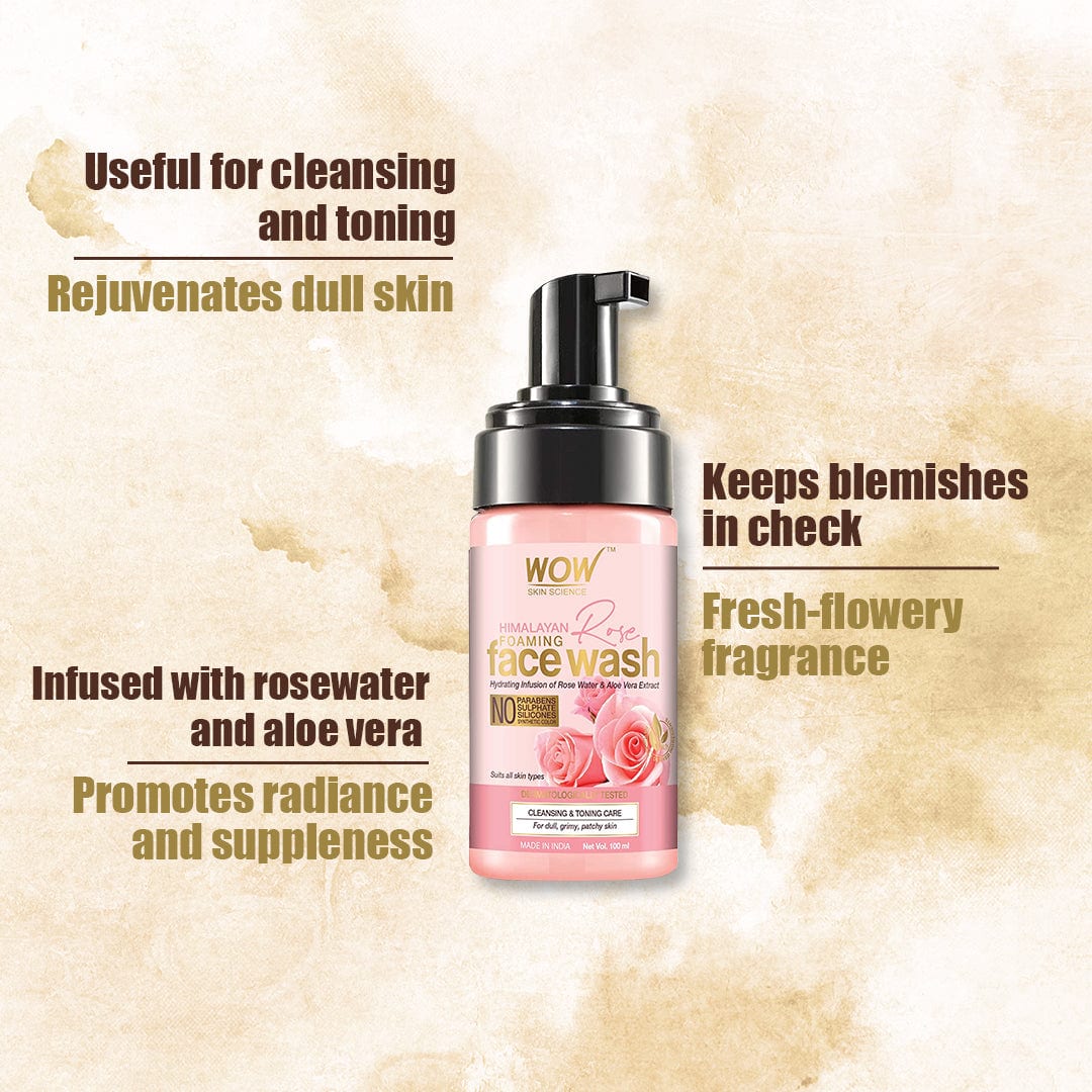 Himalayan Rose Foaming Face Wash - For dull, grimy, patchy skin - For all skin Type