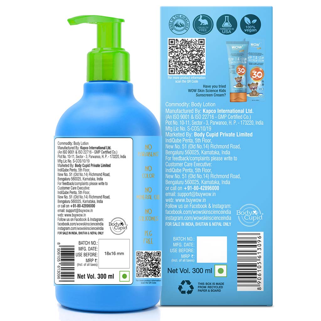 Kids Plush & Plump Body Lotion - Green Apple - SPF 15 - No Parabens, Mineral Oil, Silicones & Color - 300 ml