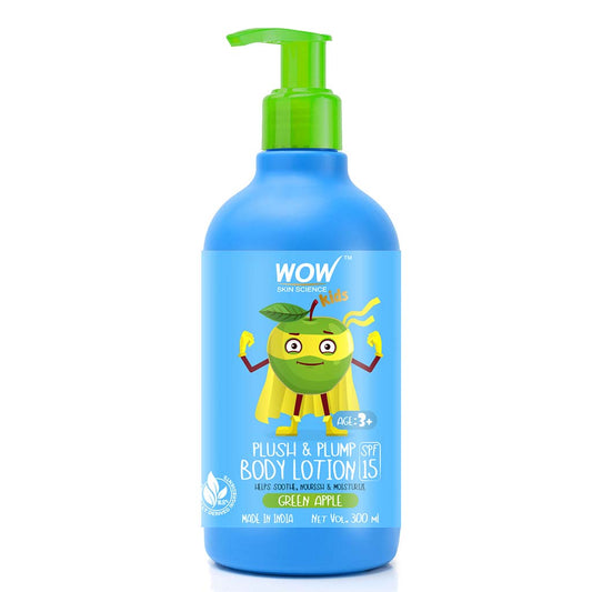 Kids Plush & Plump Body Lotion - Green Apple - SPF 15 - No Parabens, Mineral Oil, Silicones & Color - 300 ml