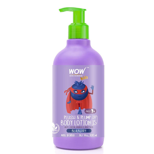 Kids Plush & Plump Body Lotion - Blueberry - SPF 15 - No Parabens, Mineral Oil, Silicones & Color - 300 ml