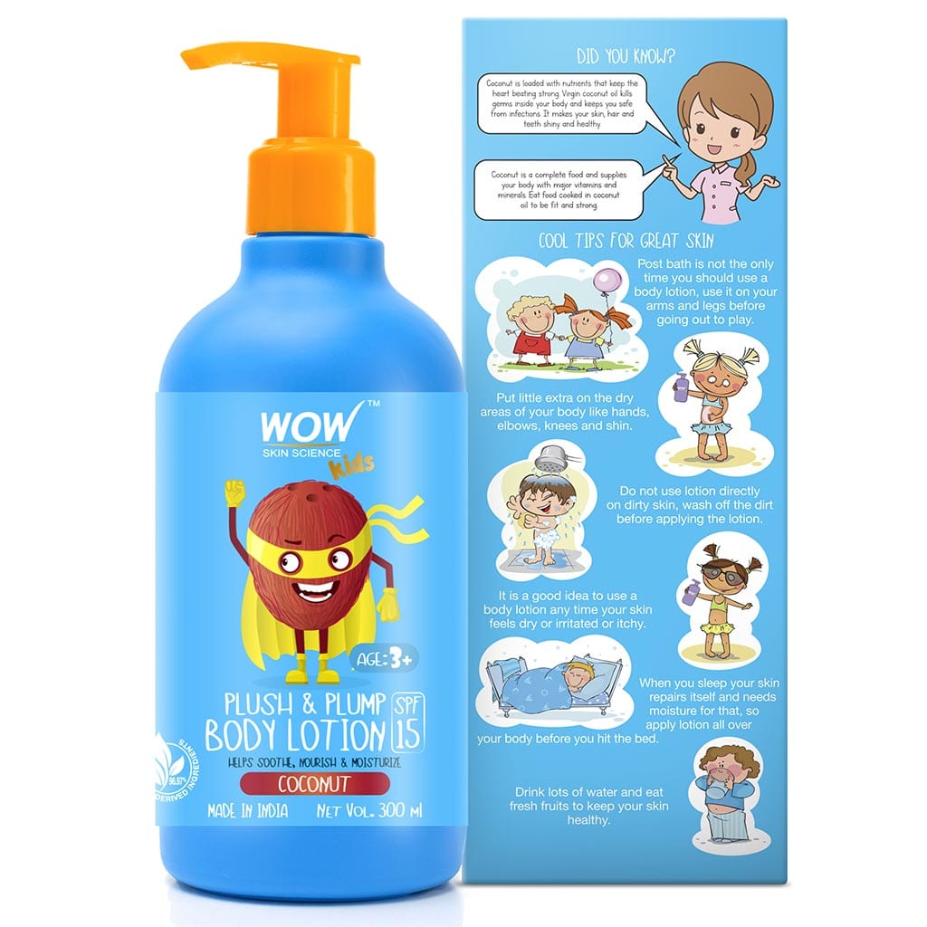 Kids Plush & Plump Body Lotion - Coconut - SPF 15 - No Parabens, Mineral Oil, Silicones & Color - 300 ml