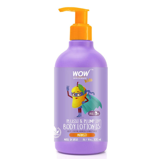 Kids Plush & Plump Body Lotion - Mango - SPF 15 - No Parabens, Mineral Oil, Silicones & Color - 300 ml