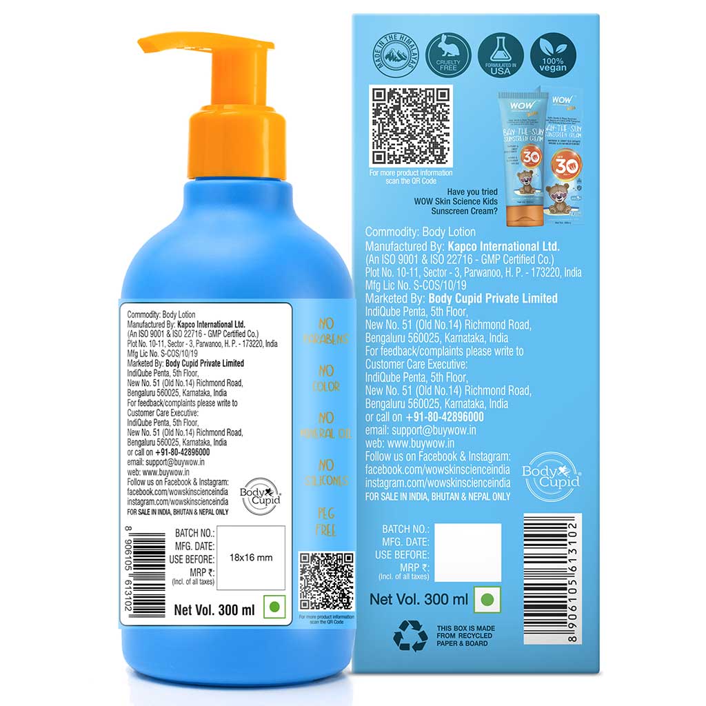 Kids Plush & Plump Body Lotion - Peach - SPF 15 - No Parabens, Mineral Oil, Silicones & Color - 300 ml