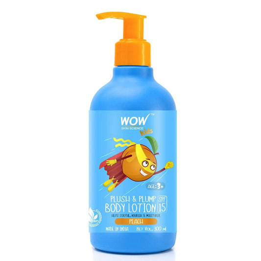 Kids Plush & Plump Body Lotion - Peach - SPF 15 - No Parabens, Mineral Oil, Silicones & Color - 300 ml