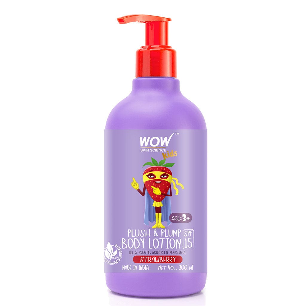 Kids Plush & Plump Body Lotion - Strawberry - SPF 15 - No Parabens, Mineral Oil, Silicones & Color - 300 ml