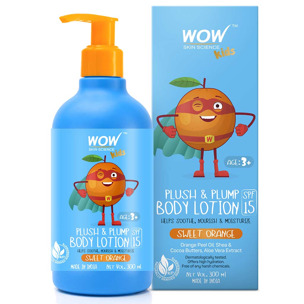 Kids Plush & Plump Body Lotion - Sweet Orange - SPF 15 - No Parabens, Mineral Oil, Silicones & Color - 300 ml