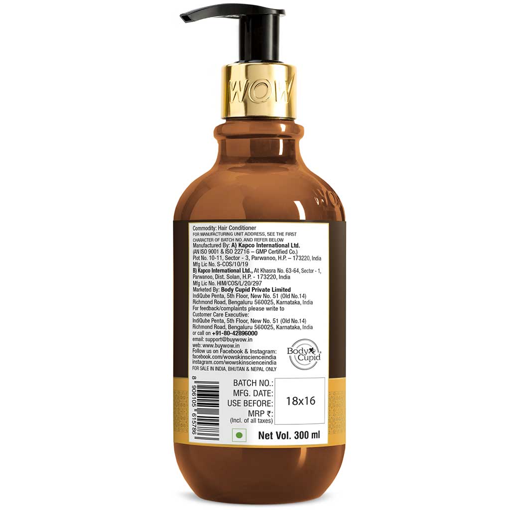 Macadamia Nut Oil Conditioner  - Deeply Rejuvenating - Softening & Smoothening Care - No Mineral Oil, Parabens, Silicones & Color - 300ml