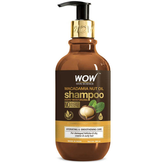 Macadamia Nut Oil Shampoo - Deeply Moisturizing - Hydrating & Smoothening Care - No Sulphate, Parabens, Silicones, Color & PEG - 300ml