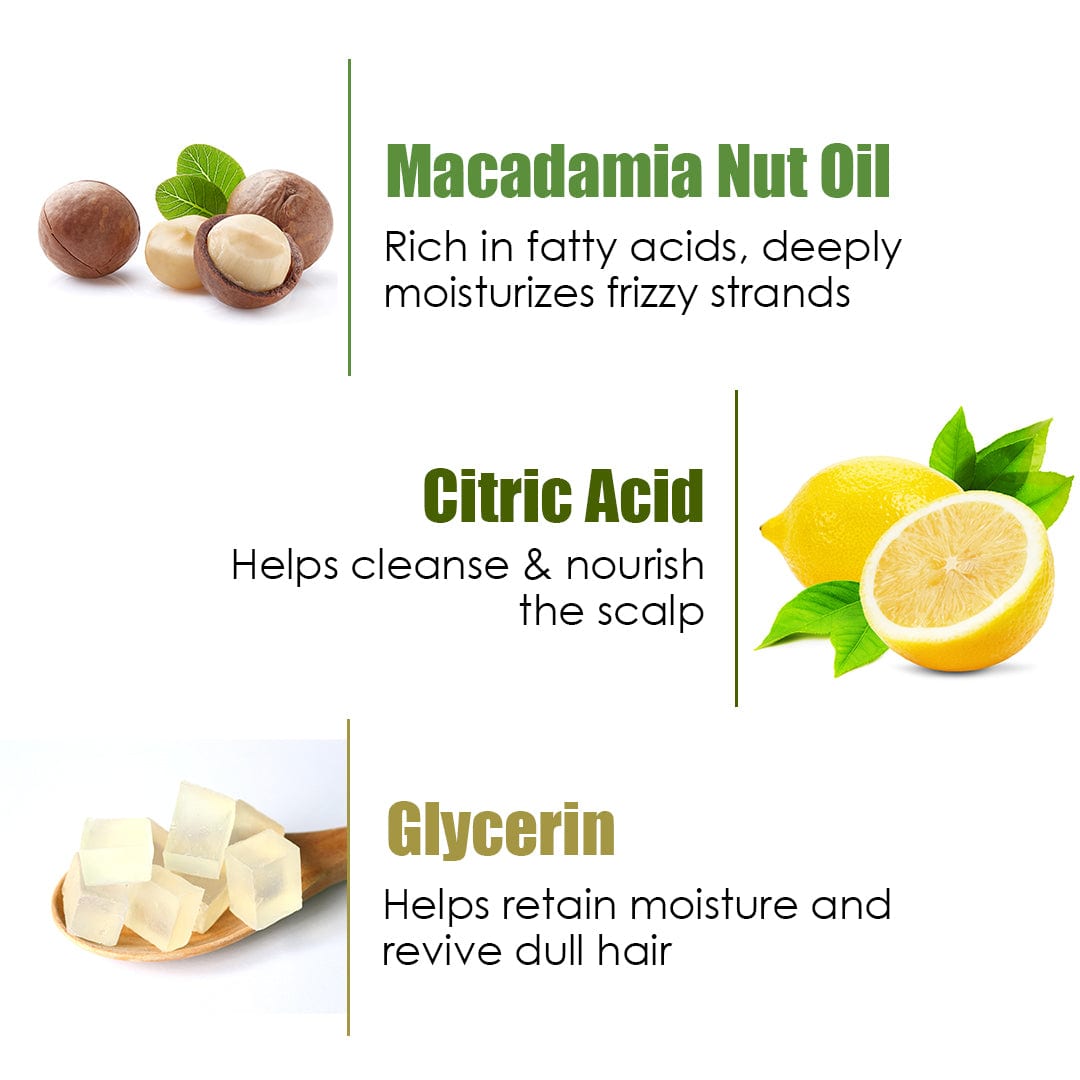 Macadamia Nut Oil Shampoo - Deeply Moisturizing - Hydrating & Smoothening Care - No Sulphate, Parabens, Silicones, Color & PEG - 300ml