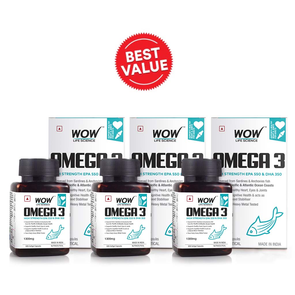 Omega 3 Fish Oil 1300Mg - High Strength Capsules With 550Mg EPA + 350Mg DHA