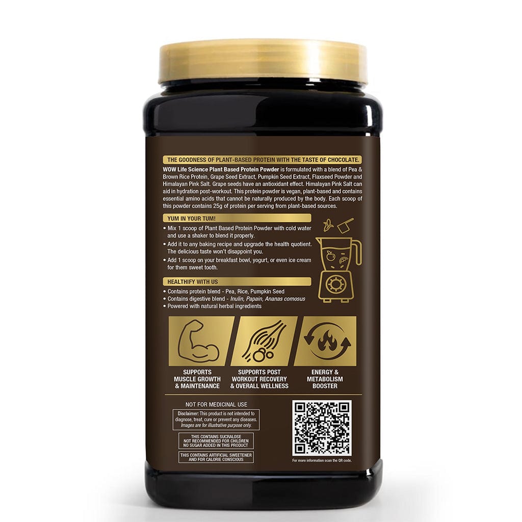 Plant-Based Protein Powder - Made from Pea & Brown Rice Protein - Chocolate Flavour– For a healthier lifestyle – 1kg