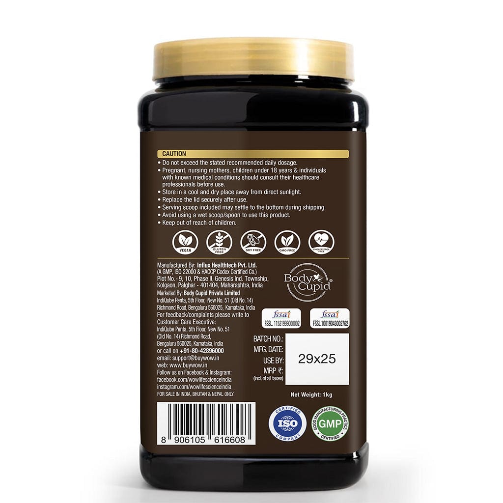 Plant-Based Protein Powder - Made from Pea & Brown Rice Protein - Chocolate Flavour– For a healthier lifestyle – 1kg