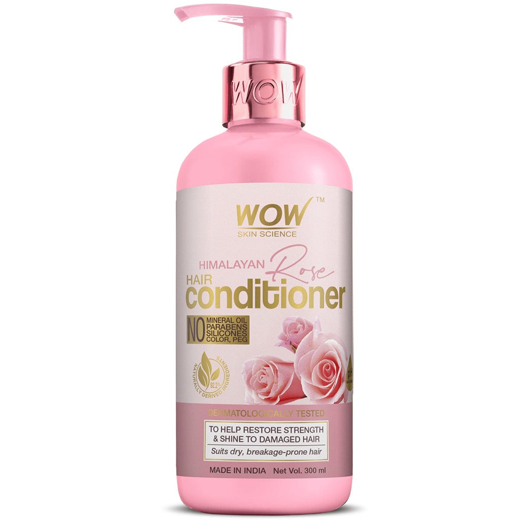 Himalayan Rose Conditioner with Rose Hydrosol, Coconut Oil, Almond Oil & Argan Oil - For Volumnising Hair, Anti Smelly Scalp - No Parabens, Mineral Oil, Silicones, Color & PEG - 300 ml