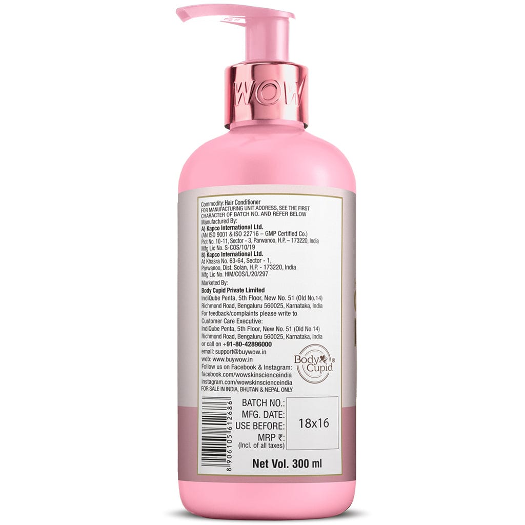 Himalayan Rose Conditioner with Rose Hydrosol, Coconut Oil, Almond Oil & Argan Oil - For Volumnising Hair, Anti Smelly Scalp - No Parabens, Mineral Oil, Silicones, Color & PEG - 300 ml