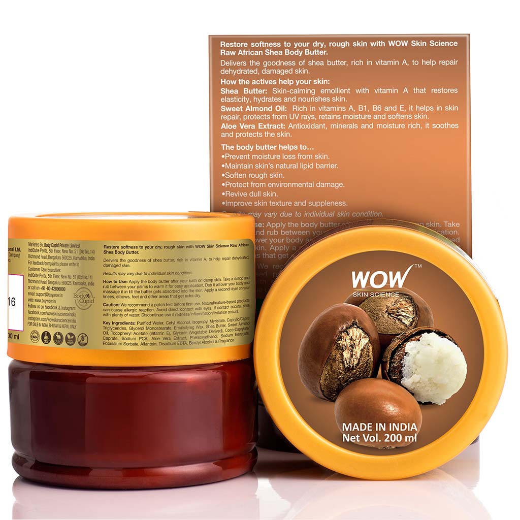 Raw African Shea Body Butter - No Parabens, Silicones, Mineral Oil & Color - 200 ml