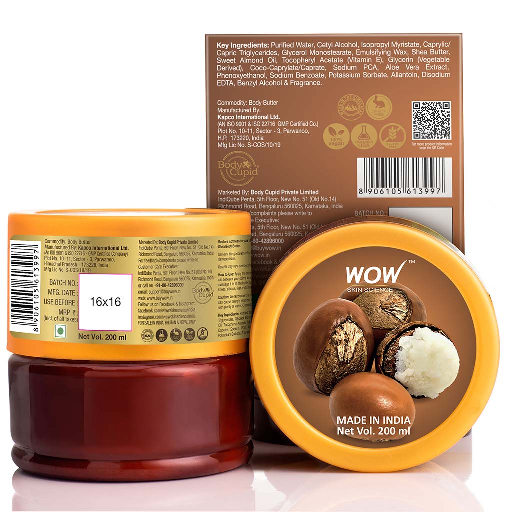 Raw African Shea Body Butter - No Parabens, Silicones, Mineral Oil & Color - 200 ml