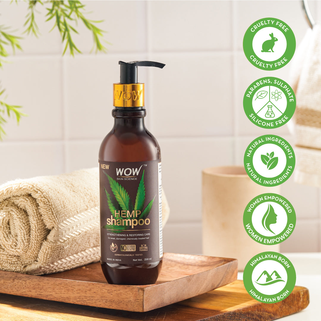 Hemp Shampoo for Strengthening and Restoring Hair - For Stressed Scalp & Dry Hair